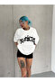 Unisex bicycle collar printed oversize t-shirt - white - 2