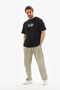 Unisex Crew Neck Printed Oversize T-Shirt - Black - 3