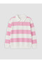 Polo Neck Striped Girls' Sweatshirt - 2