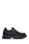 Men's Black Lace-Up Thick Soled Leather Casual Shoes Wm740009Dv