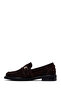 Women's Brown Buckle Suede Leather Masculine Loafer Af140001Ds - 4