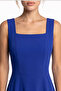 A-Line Midi Woven Dress Lnt0042 Cobalt Blue - 4