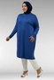 28092 Plus Size Low Sleeve Combed Cotton Tunic-indigo - 4