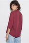 Women's Dusty Rose Hakim Collar V-Neck Loose Cut Bat Sleeve Blouse 60286450 - 5
