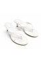 Women's White Thin Strap Low Heel Flip Flops Velaj - 5