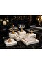 Gold Footed Glass Presentation Set 6 Pieces |   Luxury Service and Catering Set |   Breakfast, Sweet Treats, Snacks, Decorative Table Presentation