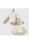 2-5 Years Old Girl's Ecru Jacketed Skirt Set with Bow Detail, Stylish for Special Occasions - 5