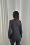 Women's Anthracite Bottom - Top Set Double-Sided Thermal Long Sleeve Round Neck Slim Fit Set - 6