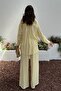 Women's Yellow Top and Bottom Set Shirt Pants Two-Piece Set Buttoned Wide Leg Long Sleeve - 5