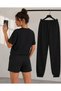 T-Shirt, Sweatpants, Shorts 3-Piece Combination Thin Summer Sweat-Absorbing X Printed Women'S/Men's Unisex Model - 2