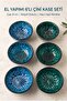 6 Piece Tile Bowl Set 8 cm Colorful Snack Bowl Sauce Bowl Breakfast Turkish Delight Bowl