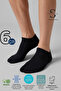 6 Pack Black Men's Modal Seamless Stretchy Bootie Socks - Premium