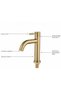 Single cold water basin faucet, stainless steel bathroom countertop sink faucet, four-hole PVD basin faucet - 4
