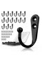 15 black wall-mounted coat hooks with 30 screws, for towels, keys, bathrobes, scarves, bags, hats, coffee mugs, and tumblers.