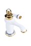 Floral pattern single-handle hot and cold water mixing faucet, suitable for bathroom sinks (white) - 4