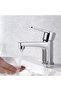 Single-handle bathroom sink faucet - elegant design, chrome-plated mixer tap, low-noise ceramic drawer faucet, hot and cold water, silver. - 2