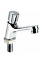 Silver chrome-plated timer basin faucet, automatic shut-off water-saving faucet, suitable for kitchens and bathrooms.