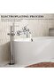 Single-handle brass bathtub/shower mixer tap - hot and cold water - wall-mounted, suitable for bathrooms and bathtubs, silver. - 3
