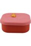 Two pink silicone lunch boxes, odor-proof, suitable for use in the refrigerator and other outdoor activities.