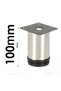 4-piece furniture leg set, table legs, furniture, made of stainless steel, height: 100 mm, diameter: 40 mm, height adjustment range: ±15 mm. - 4