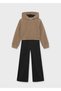 Girl's Knitted Hooded Sweatshirt Tracksuit Set 7859