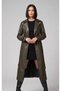 Women's Belted Lined Pocketed Long Leather Trench Coat - 4