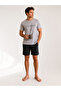 Men's Light Gray Printed Cotton Shorts Pajama Set Short Sleeve Summer Comfortable Home Wear