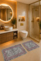 Bath Mat Set of 2 with Non-Slip Base and Washable 60X90 cm - 50X60 cm