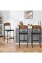 Space-Saving Bar Table and 2 Upholstered Chairs Set – Counter Height Dining Set with Footrest, Storage Shelf & Wine Rack – Ideal for Kitchen, Dining Room, or Home Bar – Easy Assembly - 6