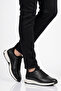 Black Genuine Leather Rubber Laced Comfortable Sole Men's Casual Shoes M6630 m - 3