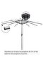 Hexagonal cantilevered garden sunshade canopy, UV protected, 2 meters in diameter [canopy only - frame not included] - 4
