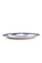 Earthenware Classic Blue Windmill & Floral Pattern Oval Platter, 14 Inch, White