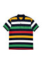 Men's Large Size Navy Blue Thick Striped Pique T-Shirt 3Xl-4Xl-5Xl-6Xl - 4