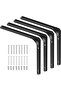 Four shelf supports, maximum load capacity of 70 kg, corner shelf with screws, 90-degree multi-functional metal bracket (250x300 mm).