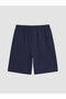 Lcw Kids Navy Blue Elastic Waist Boys Shorts - 2