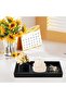 Rectangular silicone bathroom tray, Geschikt voor vanity, bathtub, kitchen 2-piece set, black. - 2