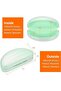 2-piece hardcase glasses case, leather fabric sunglasses pouch swimming goggles case, universal glasses case, light green gradient - 5