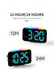 Digital alarm clock, multi-functional alarm clock with volume control, USB charging, LED night light, snooze function and large display screen, black. - 5