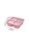 4 adorable pink bento boxes, divided candy/snack storage, portable 4-compartment food containers, girls' school picnics, kitchen. - 2
