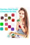 6-Pack 6 oz Stainless Steel Airtight Snack Containers, Mini Leak-Proof Easy-Open Stackable Food Jars - 5