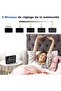 Digital Alarm Clock XL, modern desktop clock, temperature & humidity, 16x10cm large LED, black - 7