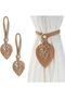 Two-piece bohemian-style curtain tieback set - tassel curtain tiebacks for curtain decoration (brown)