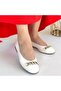 Cleo White Skin Ballerina Shoes - 4