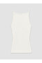 Ecru Square Neck Women's Ribbed Knitwear Undershirt - 2