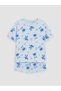 Ozmarka New Season Blue Printed Girls' Shorts Pajama Set - 2