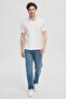 Men Regular Fit Textured Short Sleeve Casual Shirt, Off White - 2
