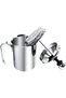 Milk frother, manual stainless steel milk frother with double foam screen, suitable for cappuccino, coffee, latte and hot chocolate (400ML)