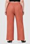 Women Regular Fit Textured Wide Leg Pants, Dusty Pink - 3