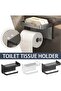 Designer Wall-Mounted Toilet Paper Holder with Tray (White) - 2