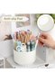 Desk organizer, 360-degree rotating pen holder, pen organizer with 5 compartments, pen holder for desk for office, school, home (Cream White) - 3